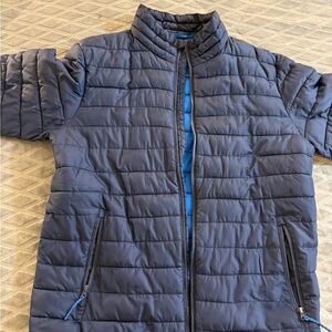 Spalding Navy Quilted Bomber Jacket with Blue Trim